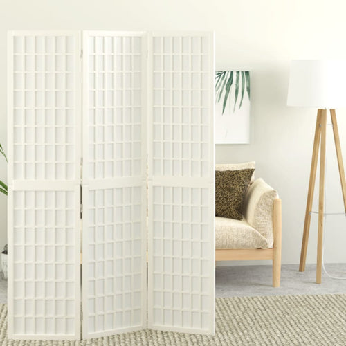 Separè 3 Pannelli Stile Giapponese 120x170 Bianco