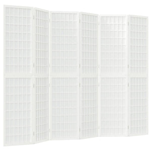 Separè 6 Pannelli Stile Giapponese 240x170 Bianco