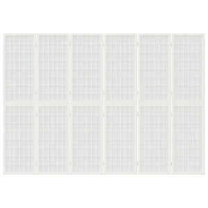Separè 6 Pannelli Stile Giapponese 240x170 Bianco