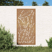 Laden Sie das Bild in den Galerie-Viewer, Decorazione Muro da Giardino 105x55 cm Foglia Acciaio Corten