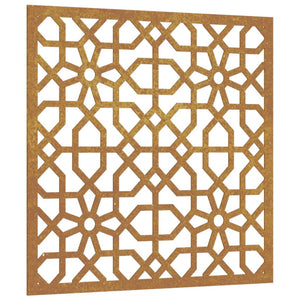 Decorazione Muro da Giardino 55x55 cm Moresco Acciaio Corten