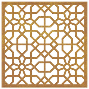 Decorazione Muro da Giardino 55x55 cm Moresco Acciaio Corten