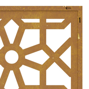 Decorazione Muro da Giardino 55x55 cm Moresco Acciaio Corten