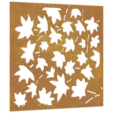 Laden Sie das Bild in den Galerie-Viewer, Decorazione Muro Giardino 55x55 cm Foglia Acero Acciaio Corten