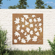 Laden Sie das Bild in den Galerie-Viewer, Decorazione Muro Giardino 55x55 cm Foglia Acero Acciaio Corten