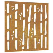 Laden Sie das Bild in den Galerie-Viewer, Decorazione Muro da Giardino 55x55 cm Bambù in Acciaio Corten