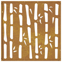 Laden Sie das Bild in den Galerie-Viewer, Decorazione Muro da Giardino 55x55 cm Bambù in Acciaio Corten