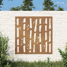 Laden Sie das Bild in den Galerie-Viewer, Decorazione Muro da Giardino 55x55 cm Bambù in Acciaio Corten