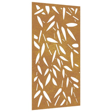 Laden Sie das Bild in den Galerie-Viewer, Decorazione Muro Giardino 105x55 cm Foglie Bambù Acciaio Corten
