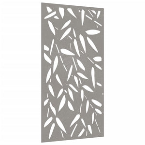 Decorazione Muro Giardino 105x55 cm Foglie Bambù Acciaio Corten