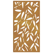 Laden Sie das Bild in den Galerie-Viewer, Decorazione Muro Giardino 105x55 cm Foglie Bambù Acciaio Corten