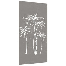 Laden Sie das Bild in den Galerie-Viewer, Decorazione Muro da Giardino 105x55 cm Palma in Acciaio Corten