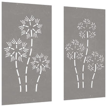 Carica l&#39;immagine nel visualizzatore di Gallery, Decorazioni Muro da Giardino 2pz 105x55 cm Fiore Acciaio Corten
