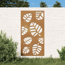Laden Sie das Bild in den Galerie-Viewer, Decorazione Muro da Giardino 105x55 cm Foglia Acciaio Corten