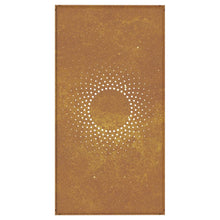 Laden Sie das Bild in den Galerie-Viewer, Decorazione Muro da Giardino 105x55 cm Sole in Acciaio Corten