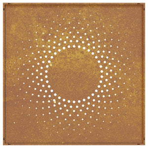 Decorazione Muro da Giardino 55x55 cm Sole in Acciaio Corten