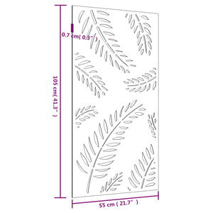 Decorazione Muro da Giardino 105x55 cm Foglia Acciaio Corten