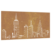 Laden Sie das Bild in den Galerie-Viewer, Decorazione Muro da Giardino 105x55cm Skyline in Acciaio Corten