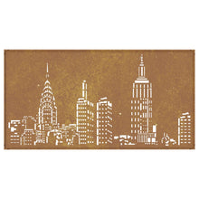 Laden Sie das Bild in den Galerie-Viewer, Decorazione Muro da Giardino 105x55cm Skyline in Acciaio Corten