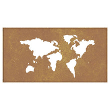 Laden Sie das Bild in den Galerie-Viewer, Decorazione Muro Giardino 105x55 cm Mappa Mondo Acciaio Corten