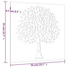 Laden Sie das Bild in den Galerie-Viewer, Decorazione Muro da Giardino 55x55 cm Albero in Acciaio Corten
