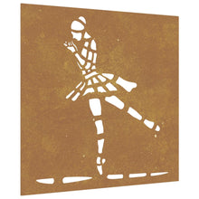 Laden Sie das Bild in den Galerie-Viewer, Decorazione Muro Giardino 55x55 cm Ballerina in Acciaio Corten