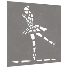 Laden Sie das Bild in den Galerie-Viewer, Decorazione Muro Giardino 55x55 cm Ballerina in Acciaio Corten