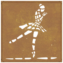 Laden Sie das Bild in den Galerie-Viewer, Decorazione Muro Giardino 55x55 cm Ballerina in Acciaio Corten