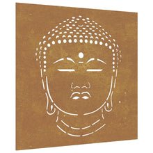 Laden Sie das Bild in den Galerie-Viewer, Decorazione Muro Giardino 55x55 cm Testa Buddha Acciaio Corten
