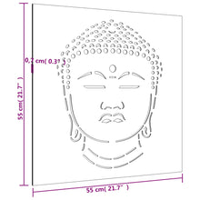 Laden Sie das Bild in den Galerie-Viewer, Decorazione Muro Giardino 55x55 cm Testa Buddha Acciaio Corten