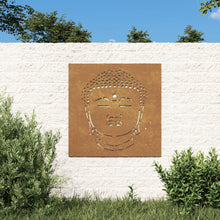 Laden Sie das Bild in den Galerie-Viewer, Decorazione Muro Giardino 55x55 cm Testa Buddha Acciaio Corten