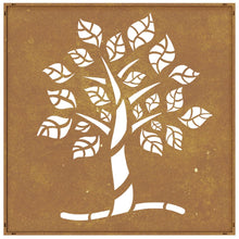 Laden Sie das Bild in den Galerie-Viewer, Decorazione Muro da Giardino 55x55 cm Albero in Acciaio Corten