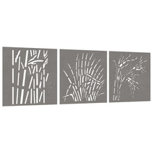 Laden Sie das Bild in den Galerie-Viewer, Decorazioni Muro Giardino 3 pz 55x55 cm Erba in Acciaio Corten