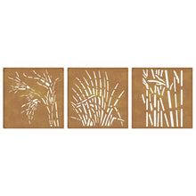 Laden Sie das Bild in den Galerie-Viewer, Decorazioni Muro Giardino 3 pz 55x55 cm Erba in Acciaio Corten