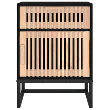 Laden Sie das Bild in den Galerie-Viewer, Comodini 2 pz Neri 40x30x55,5 cm Legno Multistrato e Ferro