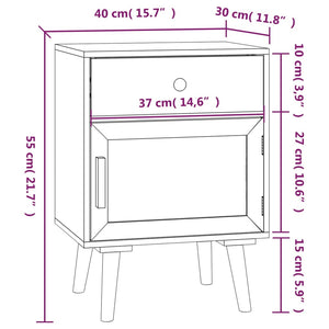 Comodini 2 pz Neri 40x30x55 cm in Legno Multistrato