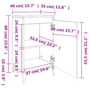 Comodini 2 pz Grigio Sonoma 40x35x70 cm in Legno Multistrato
