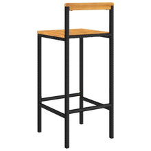 Laden Sie das Bild in den Galerie-Viewer, Sgabelli da Bar 2pz Neri Polyrattan e Legno Massello di Acacia per esterni