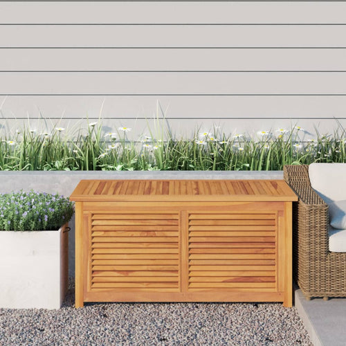 Baule da Giardino 114x50x58cm in Massello di Teak Marrone