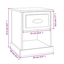Laden Sie das Bild in den Galerie-Viewer, Comodini 2 pz Neri 39x39x47,5 cm in Legno Multistrato