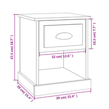 Laden Sie das Bild in den Galerie-Viewer, Comodini 2 pz Grigio Cemento 39x39x47,5 cm in Legno Multistrato