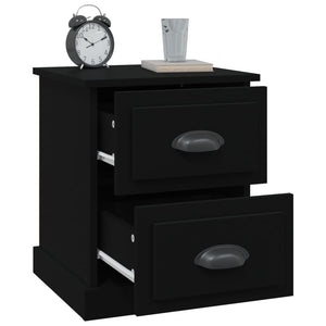 Comodini 2 pz Neri 39x39x47,5 cm in Legno Multistrato