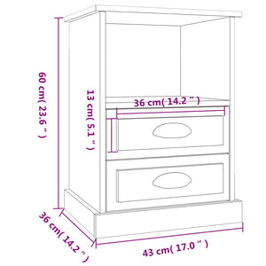 Comodini 2 pz Grigio Sonoma 43x36x60 cm