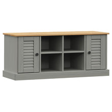 Load image into Gallery viewer, Panca Portascarpe 2 antine Grigia VIGO 106x35x45 cm Legno Massello Pino