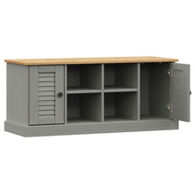 Load image into Gallery viewer, Panca Portascarpe 2 antine Grigia VIGO 106x35x45 cm Legno Massello Pino