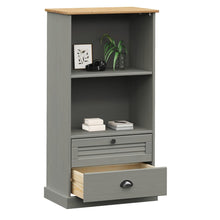 Charger l&#39;image dans la galerie, Libreria con 2 Cassetti 60x35x114,5 cm in Massello di Pino Grigio