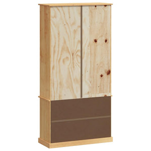 Libreria con 2 Ante 85x35x170 cm in Massello di Pino