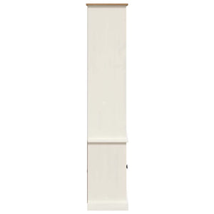 Libreria con 2 Ante 85x35x170 cm in Massello di Pino Bianco