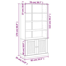 Load image into Gallery viewer, Libreria con 2 Ante 85x35x170 cm in Massello di Pino Bianco