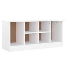 Load image into Gallery viewer, Panca Porta Scarpe Bianca 100x35x45 cm Legno Massello Pino